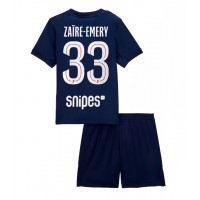 Stroje piłkarskie Paris Saint-Germain Warren Zaire-Emery #33 Koszulka Podstawowej dla dzieci 2025-26 Krótki Rękaw (+ szorty)